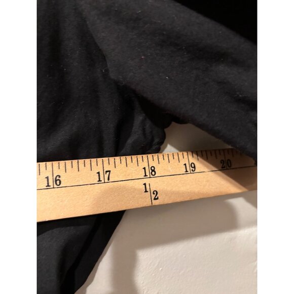 French Connection Black Puff Sleeve Midi Dress With V-Neckline & Tiered Skirt Wo - Picture 9 of 14